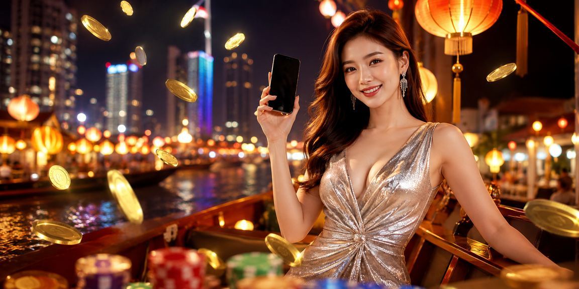 Người dùng tại Đà Nẵng trải nghiệm casino trên điện thoại dưới ánh đèn lồng lễ hội