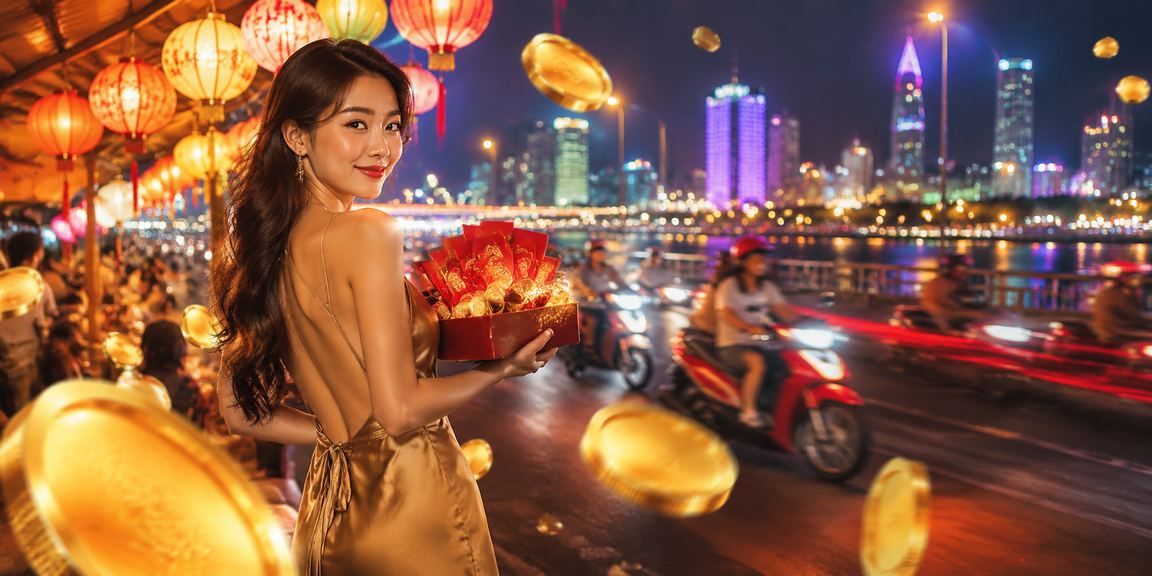 Đêm hội chợ đêm tại Đà Nẵng với phong bao đỏ và không khí ưu đãi đặc biệt