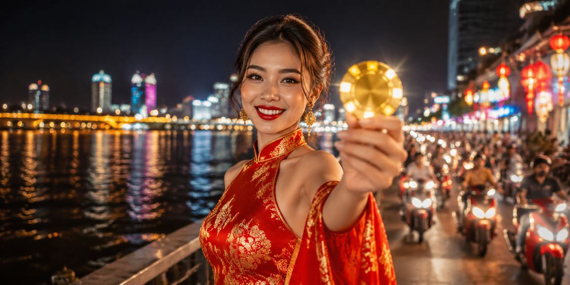Người chơi khu vực Mekong nhận thưởng nạp tiền với hiệu ứng neon sáng rực